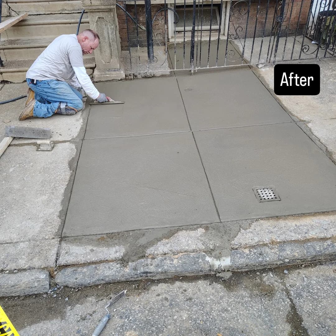 New concrete walkway floated smooth